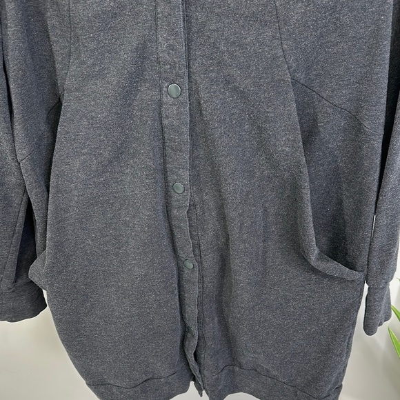 Vero Moda - heathered Grey button down hooded cardigan. - Picture 3 of 5